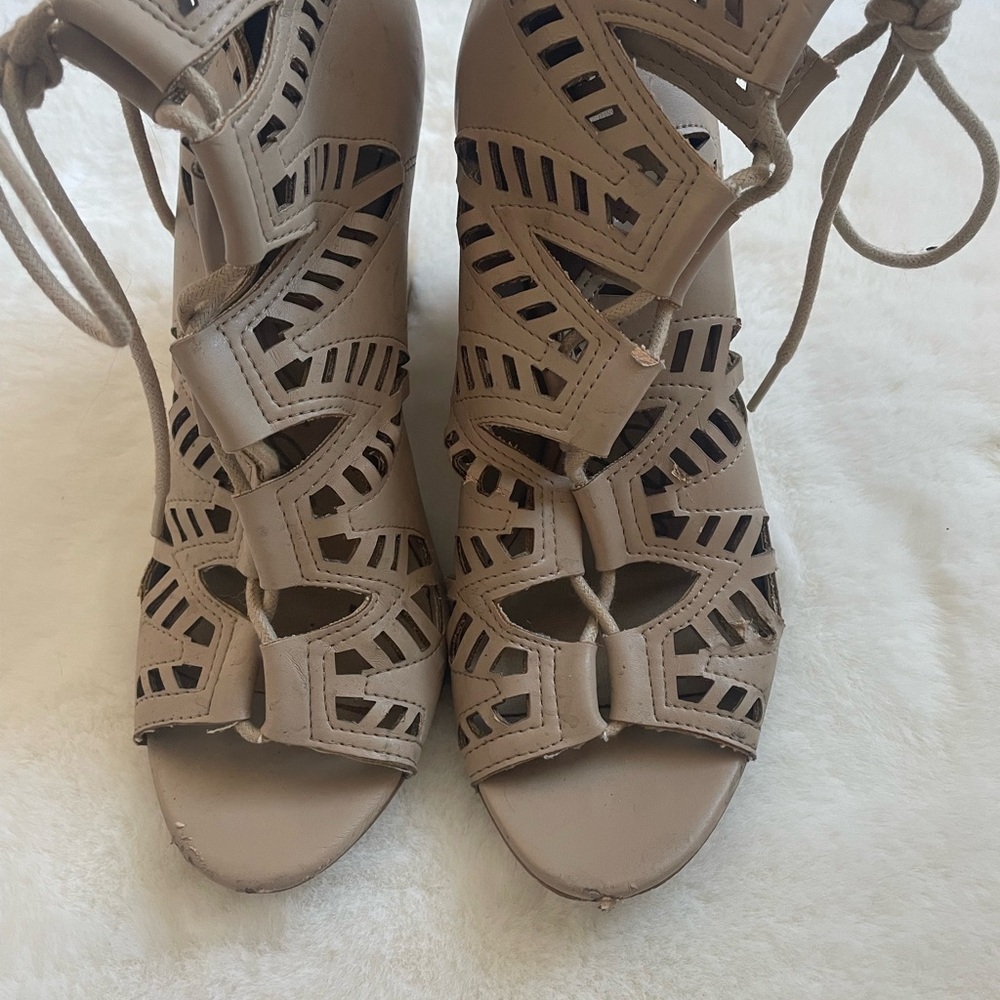 Women's size 9 Tan Lace-Up Sandals